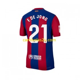 Camisolas de futebol FC Barcelona Frenkie de Jong 21 Equipamento Principal 2023/24 Manga Curta